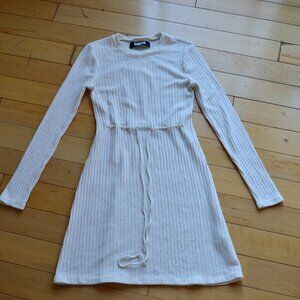 Reformation knitted long sleeve strawstring mini dress Size XS